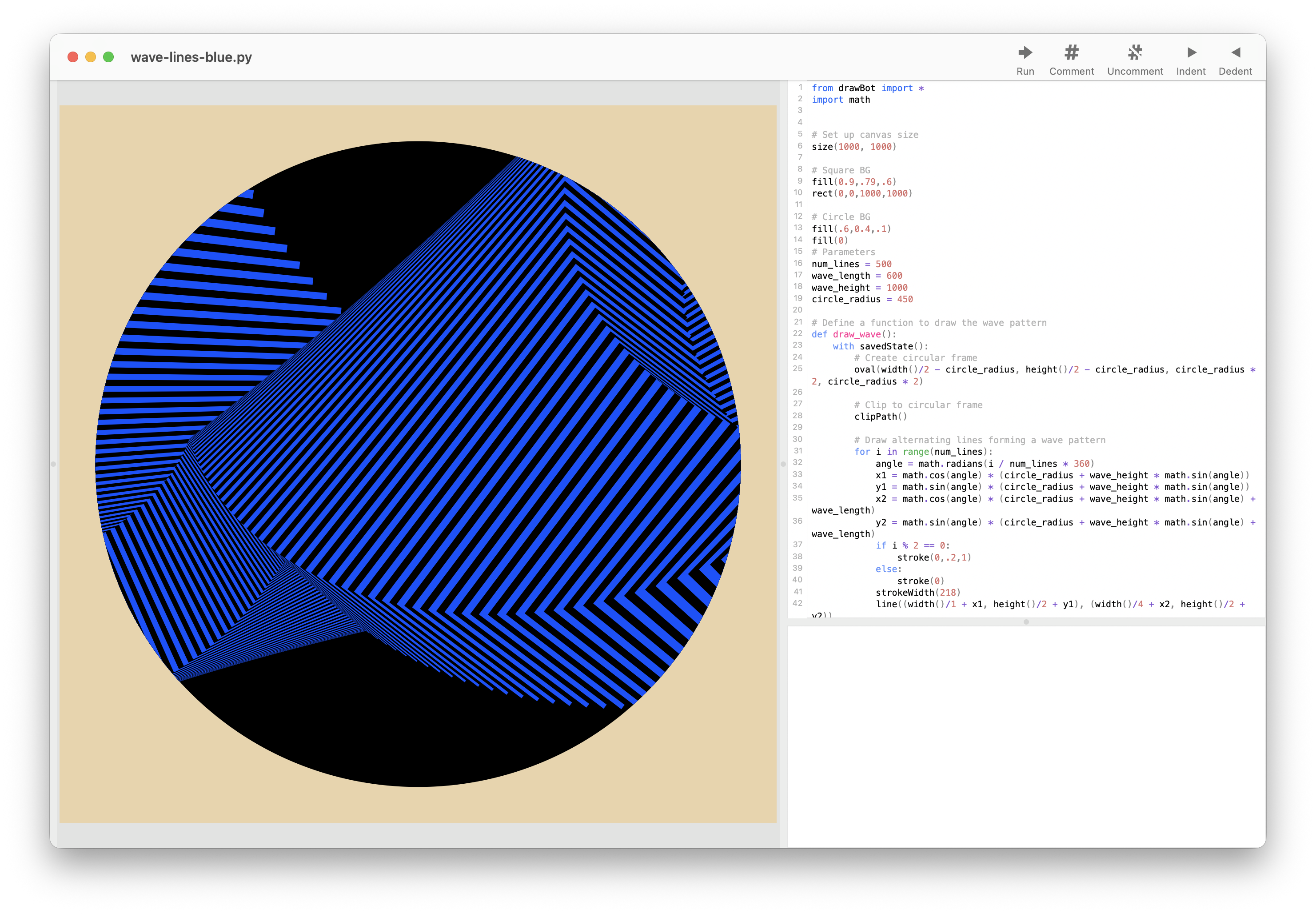 DrawBot wave lines script